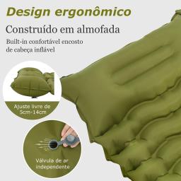 Almofada de dormir dupla para acampamento, tapete autoinflável, colchão de dormir com travesseiro para caminhadas ao ar livre, 2 pessoas, cama de viagem, tapete de ar - Image 6