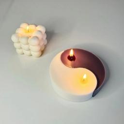 Yin yang vela molde de silicone tai ji artesanal scented vela sabão que faz cera molde resina gesso ornamento artesanato moldes decoração da sua casa - Image 4