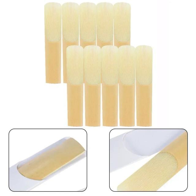 Kit de 10 Palhetas para Saxofone Alto Dual Saxofone Reed Amarelo 2.5 com Luz e Acessórios 7.1x1.45x0.35cm