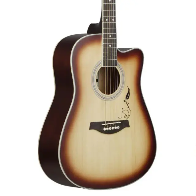 Guitarra Acústica para Iniciantes com Fingerboard de Rosewood, 21 Trastes e 6 Cordas - Perfeita para Prática e Folclore, 41"