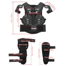 WOSAWE-Motocicleta Body Armor para Crianças, Cotovelo, Joelheiras, Bicicleta MTB, Snowboard, Hóquei, Armadura de Esqui, Protetor de Peito Traseiro, Crianças, 5-14 - Image 6