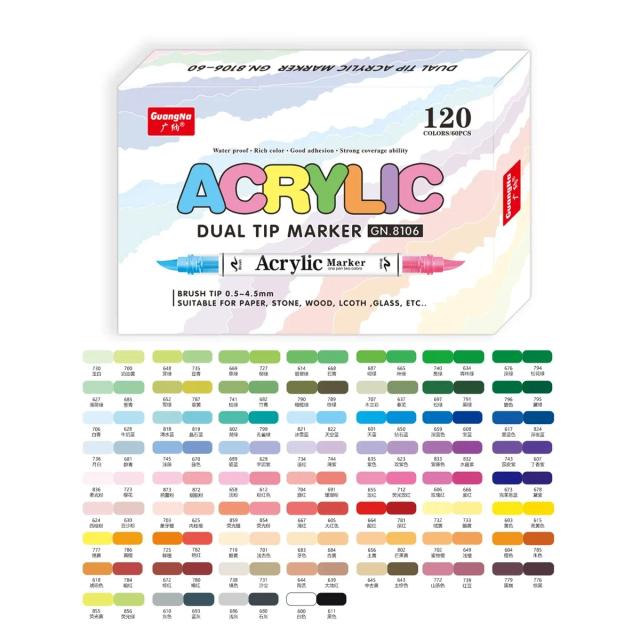 Marcadores de Tinta Acrílica em 36/60/168 Cores - Canetas Dupla Escova para Caligrafia, Graffiti, Mangá e Desenhos Artísticos