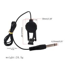 Jack clip-on captador microfone piezo violino guitarra acústica captador para guitarra acústica violino ukulele (preto) - Image 6