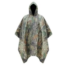 Poncho de caminhada impermeável com capuz, capa de chuva, mochila Tarp, poncho de caça, tenda ao ar livre, Mat Toldo Shelter, 3 em 1 - Image 5