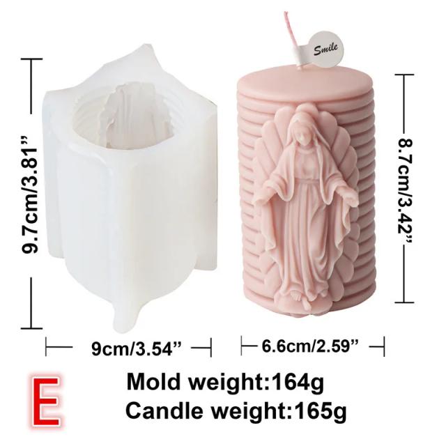 Molde de Vela de Silicone Oval com Deusa Anjo para Artesanato Religioso em Cera de Soja DIY
