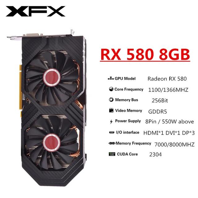 XFX RX 580 8GB GDDR5 Placa de Vídeo para Jogos e Mineração
