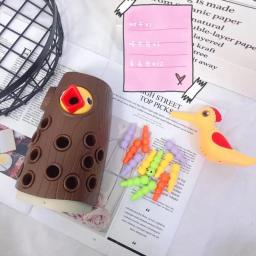 Montessori Toy for Children, Woodpecker Magnetic Catch, Worm Bugs, Small Birds, Feeding Game, Kids Early Educational Family Toys - Image 6