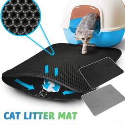 Dupla camada Cat Litter Mat, antiderrapante Litter Pads, caixa impermeável Litter, Pet Acessórios, S Cama Limpa, U4n4 - Image 2