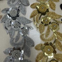 Guarnição frisada e bordada para o casamento nupcial, artesanato para DIY vestuário, novo design, 4,5 jardas - Image 3