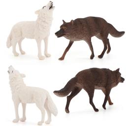 Simulação floresta selvagem animal lobo modelo grande lobo mau lobo branco figuras de ação cognitivo brinquedo crianças aprendizagem educacional presente - Image 3