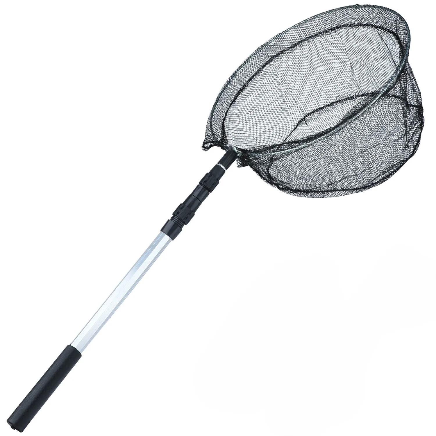 Rede de pesca Sougayilang com alça de borracha telescópica de liga de alumínio estende a rede de pesca dobrável de 150 cm - Image 1