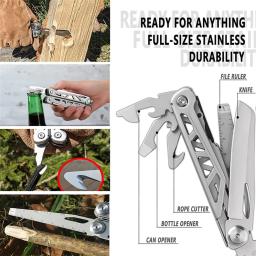 Portátil Multitool de Bolso para Sobrevivência ao Ar Livre, 420 Aço Inoxidável, Alicate, Faca, Chave de Fenda, Camping, Caça e Caminhadas - Image 6