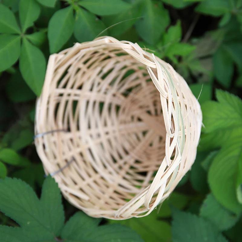 Handmade Bamboo Bird Nest, Rest Cave, Cage House, Nature Craft, Idéias para Finch e Canary, Small Parrot Garden, Home Decoration - Image 1