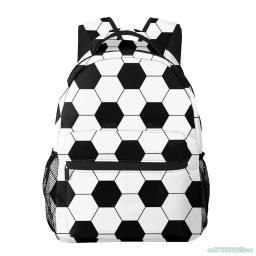Unisex futebol padrão esporte mochilas, saco de viagem do futebol, mochila laptop casual, escola do ensino médio bookbags para estudantes, meninos - Image 6