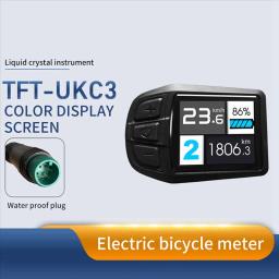 TFT-UKC3 Display Speed Battery, Time Indicator for Electric Bicycle, Motor Conversion Kit, impermeável, 24V, 36V, 48V - Image 4