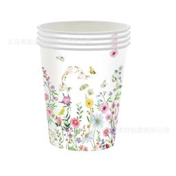 Louça descartável para festa, flor selvagem, placas de jantar, copos, guardanapos, feliz verão aniversário suprimentos, 8 convidados - Image 4