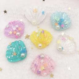Glitter colorido pérola paillette concha plana volta cabochão pedra ornamento estatuetas para casa artesanato diy scrapbook ow89 - Image 1