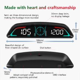 HUD B3 medidor digital inteligente velocímetro multifuncional, tacômetro, rpm, temperatura da água, volts, consumo de combustível, alarme de segurança, exibição OBD - Image 5