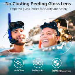 Silicone Espelhado Máscara de Natação com Câmera Mount para GoPro Adulto, Confortável Scuba Diving Goggles Pack, Clear Box - Image 4