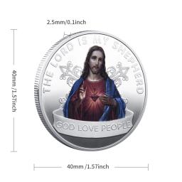 Moedas Comemorativas De Jesus, Lembranças Religiosas Coleção De Moedas, Cristo Medalhas De Metal, Prata Banhada A Ouro, Atacado - Image 5