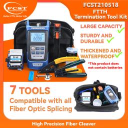 Kit de ferramentas de fibra FTTH com fibra óptica Cleaver, três portas fibra stripper, FTTH, CFS-3, 10mw VFL, 13PCs, AUA-7S - Image 1