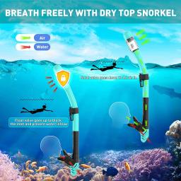 Óculos de snorkel para adultos, equipamento de mergulho, equipamento de natação, máscara, parte superior seca, mergulho, nadadeiras com bolsa de engrenagem, novos - Image 6