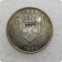 Colecionáveis de Moedas Comemorativas, Congo Forma Livre, 2 Francos Cos, 1887,1891, 1897, 1898, 1898, 1898 - Image 5