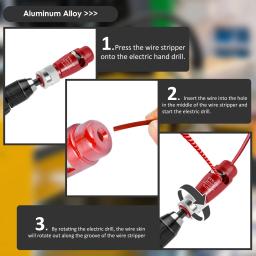 Descascador de descascamento de fio elétrico ajustável Ferramenta de descascamento de fio Multiferramenta Conector de torção Soquete para furadeira elétrica - Image 3