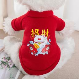 Camisola de pelúcia impressa em duas peças, peluche para gatos, pulôver de primavera, roupas de outono e inverno, ano novo - Image 1