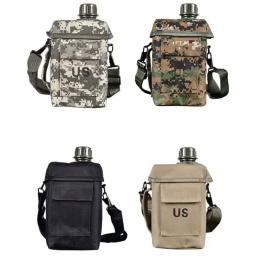 Grande Capacidade Tactical Esporte Garrafa de Água, Exército, 2 L, 2 L, Molle, Ao ar livre com saco, Alça de ombro, Camping Waterbottle - Image 5