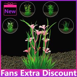 Venda quente 1 pçs novo aquário plantas artificiais tanque de peixes ornamento planta água aquática grama paisagem visualização decoração - Image 1