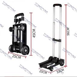 Rodas para carrinho de compras dobrável portátil casa reboque manuseio bagagem transporte de carga de quatro rodas liga de alumínio - Image 6