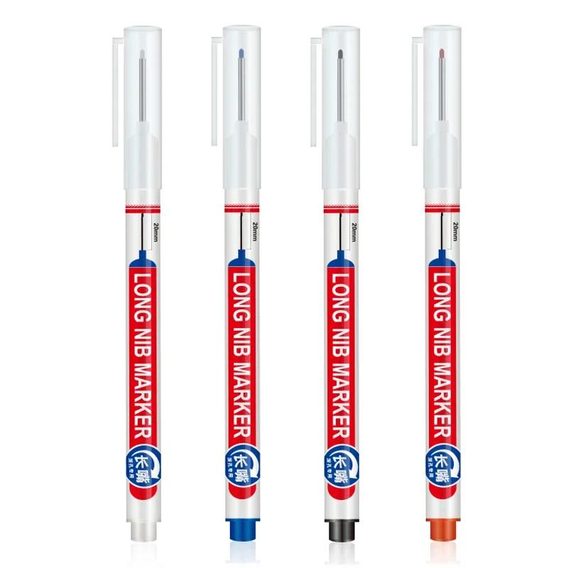 Long Nib Head Markers para Metal Perfuração Pen, 20mm Deep Hole, impermeável, banheiro, carpintaria, decoração, Multi-Purpose, 4pcs por conjunto - Image 1