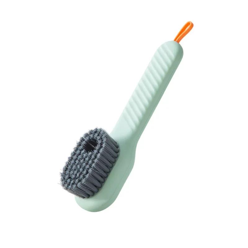 1pc escova de sapato multifuncional com dispensador de sabão cerdas macias escova de limpeza escova de lavanderia doméstica com alça antiderrapante - Image 1