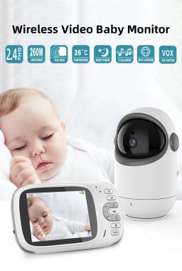 Vb801 Monitor eletrônico para bebês com tela de LCD de 3,2 polegadas Câmera de vigilância por intercomunicação de vídeo Proteção de segurança para bebês recém-nascidos - Image 2