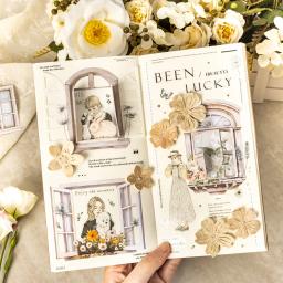 Journamm-Ins Flores Oco Janela Material De Papel, DIY Diário, Colagem Álbum de Fotos, Scrapbooking Decoração, Papelaria, 10pcs por pacote - Image 5