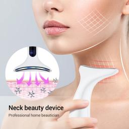Ems microcurrent rosto pescoço beleza dispositivo led fóton rejuvenescimento anti rugas fino queixo duplo cuidados com a pele massagem facial - Image 2