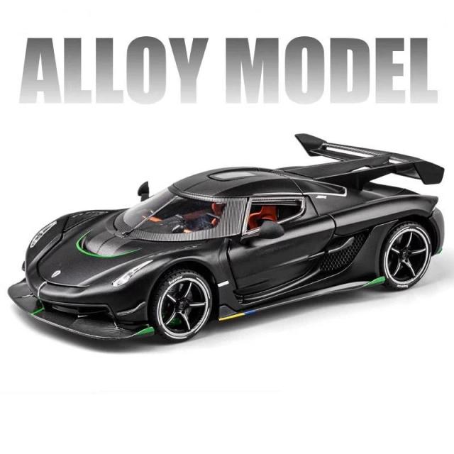Jesko Super Carro em Miniatura: Modelo Diecast Metal com Som e Luz - Presente Perfeito para Crianças e Colecionadores