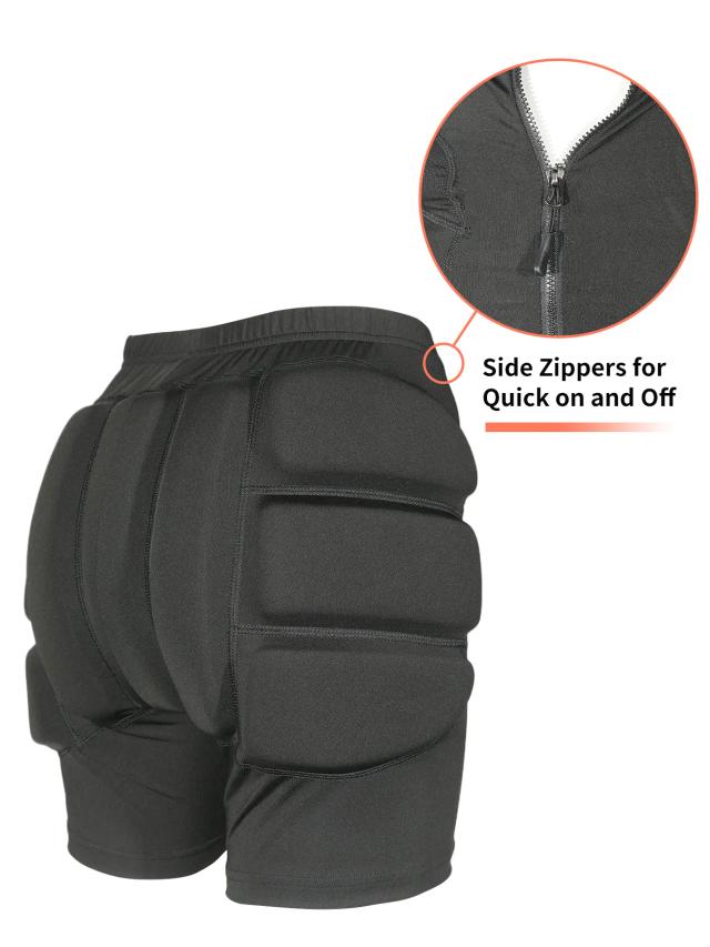 Calções de Proteção AVIVOR com Zíper Lateral e Estofamento 3D para Esqui e Skate - Ideal para Crianças, Jovens e Adultos
