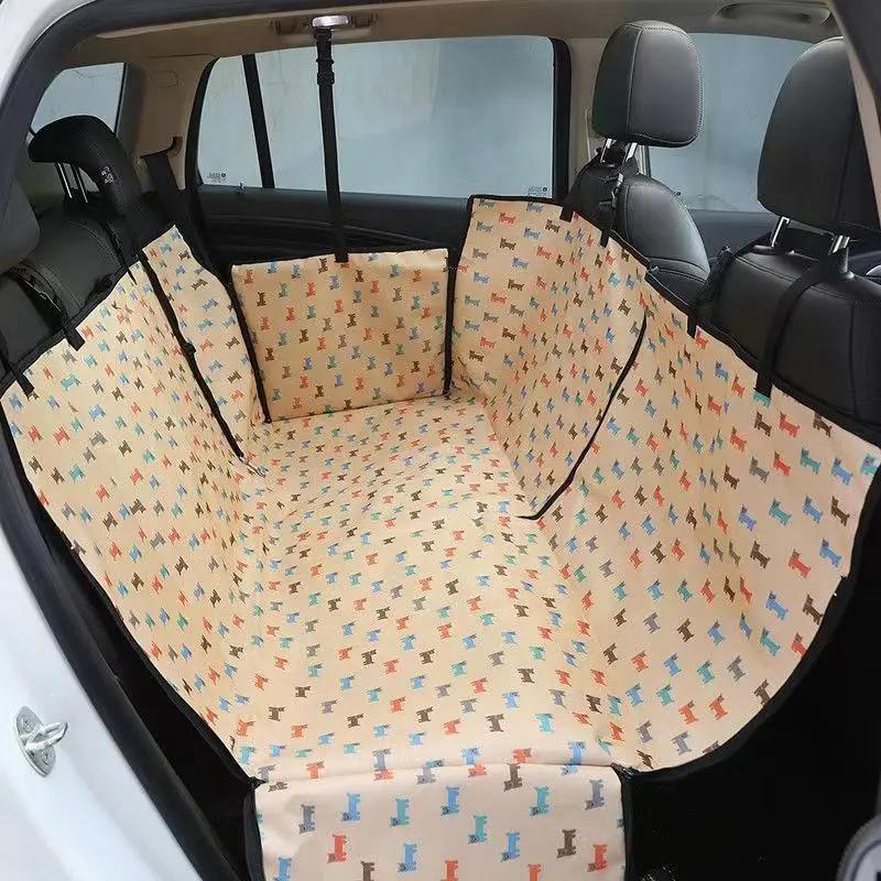 Waterproof Pet Dog Car Seat Cover Protector Impresso Pet Dog Scratchproof Car Back Seat Cover Protector Pad com impressão - Image 1