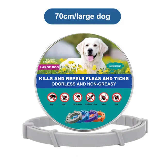 Coleira Repelente 38cm para Gatos e Cachorros - Proteção Contra Pulgas e Mosquitos para Animais de Estimação