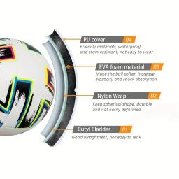 Bola de futebol PU clássica com bomba, futebol padrão para adultos, competição, esportes, GA, tamanho oficial 5, n ° 5, 1pc - Image 5