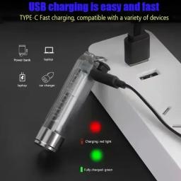 Mini Chaveiro Lanterna Recarregável, Ideal para Camping e Atividades ao Ar Livre, 10 Modos, Base Magnética, 1Pc - Image 5