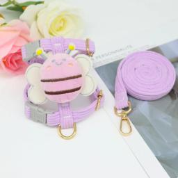 Conjunto de arnês e trela ajustável para animal de estimação, confortável e respirável, adequado para gatos e cães pequenos - Image 2