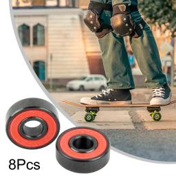 Rolamentos cerâmicos pretos de alta velocidade 608rs, 8 peças com espaçador para skate inline, rolamentos, scooter, longboard, mistura - Image 6