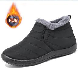 Botas masculinas de neve ao ar livre sapatos de pele botas de inverno caminhadas botas de tornozelo à prova dwaterproof água sapatos de trabalho calçado - Image 5