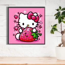 Sanrio Diamond Painting Kit, Bordado de Morango, Handmade DIY, Mosaico Decoração de Casa, Presente Infantil, HelloKitt - Image 2