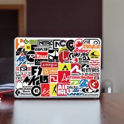 60 pçs dos desenhos animados marca de esqui logotipo adesivos diy graffiti à prova dwaterproof água para bagagem esqui portátil motocicleta decalques do carro - Image 5