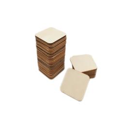 25 peças 40mm placa de recortes de madeira quadrada de madeira natural em branco para pintura de artesanato diy, porta-copos, decoração - Image 2