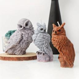 3D Coruja Forma Vela Moldes De Silicone, Resina Aromaterapia Velas, Sabão De Cera Artesanal, Artesanato De Decoração Para Casa - Image 3